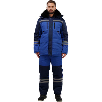 Костюм рабочий зимний мужской з03-КПК с СОП васильковый/синий (размер 44-46, рост 170-176)