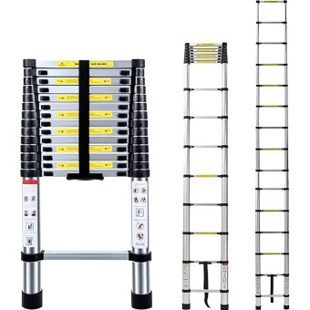 Лестница телескопическая Алюмет ST 4.4 нержавеющая сталь 15 ступеней 440 см