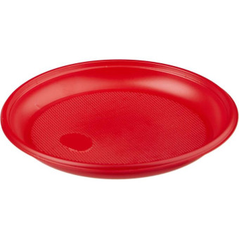 Тарелка одноразовая пластиковая 165 мм красная 50 штук в упаковке Комус Эконом
