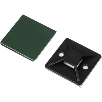 Площадка для стяжки (хомута) BigTech чёрная 20 штук в упаковке  (BT-CTP-40-40-B)