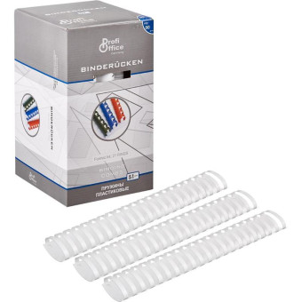 Пружины для переплета пластиковые ProfiOffice 51 мм белые (50 штук в упаковке)