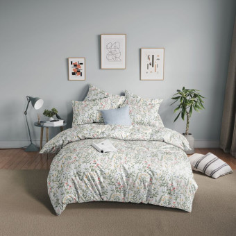 Комплект постельного белья Guten Morgen Gardenia 2-спальное с  европростынёй бязь 70x70 см