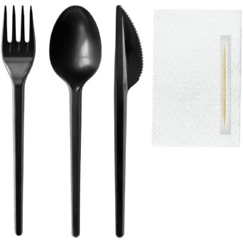 Набор одноразовых столовых приборов Комус №5 на 1 персону (5 предметов, 200 наборов в упаковке) Набор одноразовых столовых приборов Комус №5 на 1 персону (5 предметов, 200 наборов в упаковке)