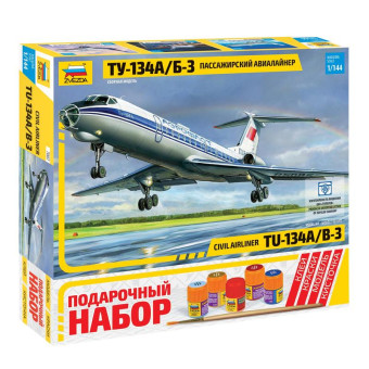 Сборная модель Звезда Пассажирский авиалайнер Ту-134А/Б-3