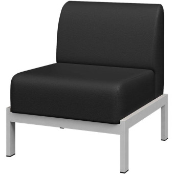 Модуль диван прямой Basis одноместный черный (экокожа)