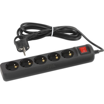 Удлинитель Эра UX-5es-3m-B 5 розеток 3 м с заземлением и выключателем