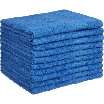 Полотенце махровое Luscan 50х90 см 400 г/кв.м ярко-синее 10 штук в  упаковке