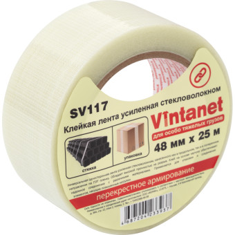 Клейкая лента армированная Vintanet SV117 48 мм х 25 м 170 мкм  прозрачная