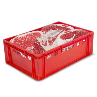 Ящик (лоток) мясной из ПНД 600х400х200 мм красный