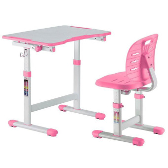 Комплект детской мебели Omino Pink парта со стулом регулируемые (белый/розовый)