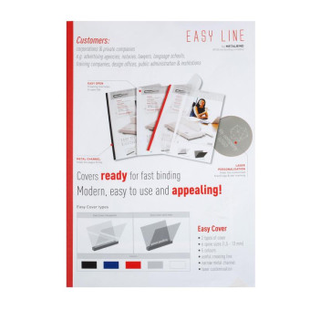 Обложки для переплета пластиковые Opus Easy Cover 150 мкм прозрачные красные (корешок 1.5 мм, 50 штук в упаковке)