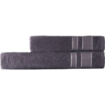 Набор полотенец махровых Кристи 2 штуки 50х90/70х130 см 420 г/кв.м  темно-серый