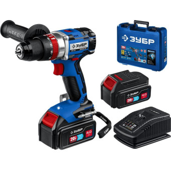 Дрель-шуруповерт ударная аккумуляторная Зубр DBS-201-42 20 В Li-ion 2 АКБ 4 Ач+ЗУ