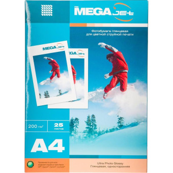Фотобумага для цветной струйной печати ProMega jet односторонняя (глянцевая, А4, 200 г/кв.м, 25 листов)