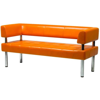 Диван трехместный Business оранжевый (искусственная кожа)