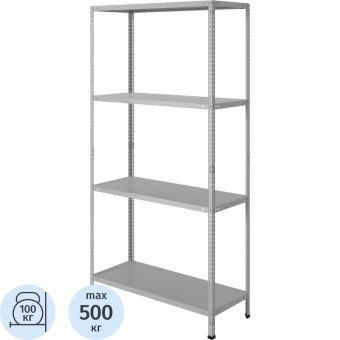 Стеллаж металлический Cobalt Shelf MS KD серый 4 полки 800х400х1750 мм