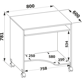 Стол компьютерный Сокол КСТ-15 (дуб сонома, 800х600х770 мм)