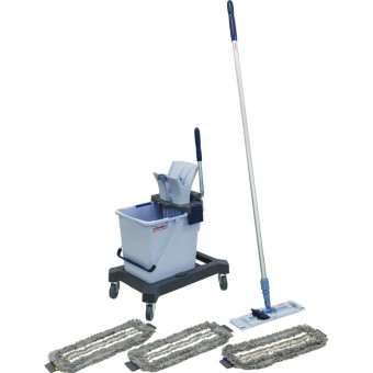 Набор для уборки Vileda Professional Необходимый минимум (швабра, ведро 25 л с отжимом, платформа на колесах, 3 МОПа)