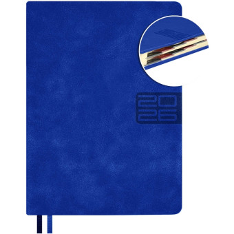 Ежедневник датированный 2026 год Escalada искусственная кожа А6+ 176   листов синий (синий обрез), 70292