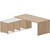 Стол руководителя Norman NR180TSGBL угловой с тумбой левый (дуб  светлый/белый, 1800х1800х735 мм)