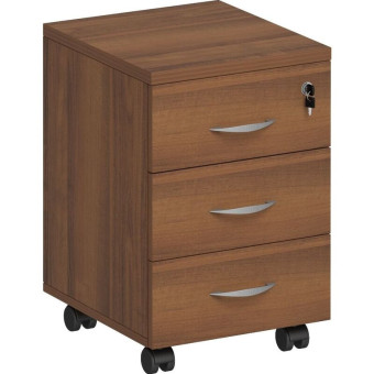 Тумба подкатная Комфорт К.301 ОФ с замком (орех французский, 400х445х600 мм, 3 ящика)