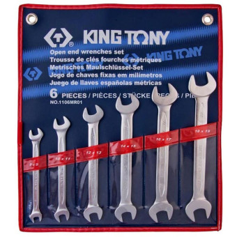 Набор ключей рожковых King Tony 8-19 мм 6 предметов (1106MR01)
