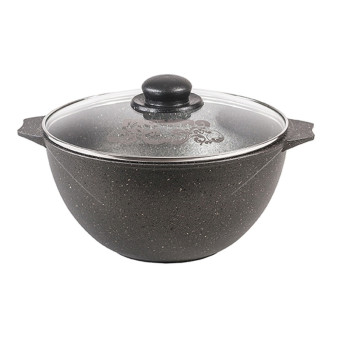 Казан алюминиевый Мечта Гранит 6 л черный