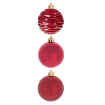 Набор елочных шаров Remeco Collection Трио фэнтези пластик красный (диаметр 8 см, 3 штуки в упаковке)