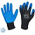 Перчатки рабочие защитные Scaffa Grip NY1350L нейлоновые с латексным  покрытием черные/голубые (волна, 13 класс, размер 9 (L))