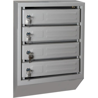 Ящик почтовый Klesto 4-секционный (серый, 395х120х530 мм)