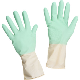 Перчатки латексные Bicolor усиленные синие/желтые (размер 9, L)