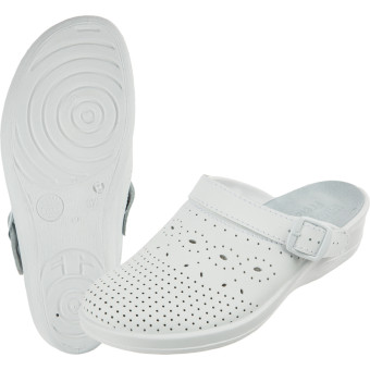 Сабо Яна женские из натуральной кожи белые (размер 39)