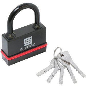 Замок навесной всепогодный Булат ВС 3-Н75 ПЛ 75 мм черный