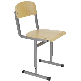 Стул ученический Оптима (натуральный/серый, рост 2-4)
