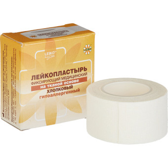 Пластырь фиксирующий Leiko 2.5x250 см тканая основа (18 штук в упаковке)