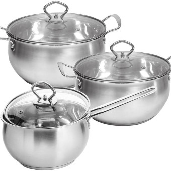 Набор посуды Mayer&Boch 31003 нержавеющая сталь 6 предметов (2.3 л, 3.8 л, 5 л)