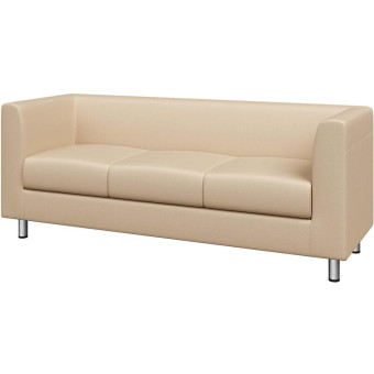Диван трехместный Домино бежевый (экокожа)