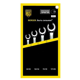 Набор ключей разрезных BERGER 8-19 мм 4 предметов (BG1119)