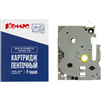 Картридж Комус TZE-611 для принтера этикеток Brother (6 мм х 8 м, цвет ленты желтый, шрифт черный)