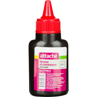 Краска штемпельная Attache красная на водно-глицериновой основе 45 г