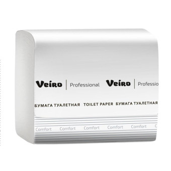 Бумага туалетная листовая Veiro Professional L1 Comfort 2-слойная 30 пачек по 250 листов (артикул производителя TV201)