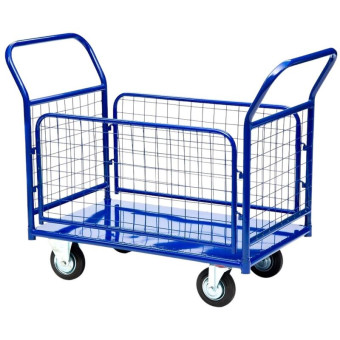 Тележка платформенная Стелла-техник КПО-500С-160-К с бортами (до 400 кг, 650х1150 мм)