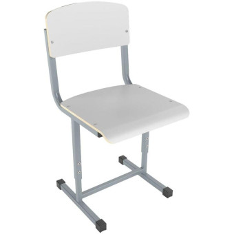 Стул ученический Школа (белый/серый, рост 4-6 и 5-7)