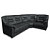 Диван угловой правый Chelsea черный (искусственная кожа)