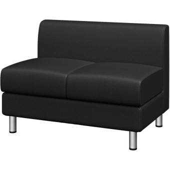 Модуль прямой Домино двухместный черный (экокожа)