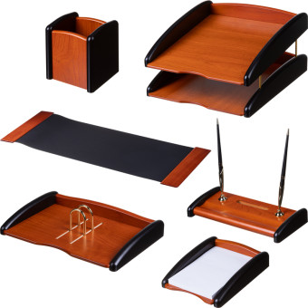 Набор настольный RS6M-3A МДФ палисандровый/черный (6 предметов)