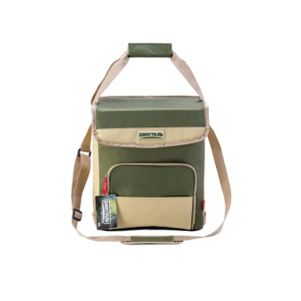 Сумка-холодильник Кемпинг универсальная влагоотталкивающая ткань  зеленая/кремовая 30х20х36 см