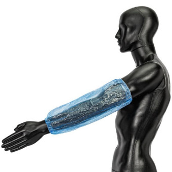 Нарукавники одноразовые полиэтиленовые (ПНД) (50 шт/уп.) /Голубой (КФС)