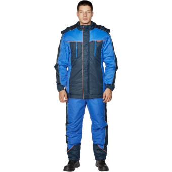 Куртка рабочая зимняя мужская Nайтстар Алькор со светоотражающим кантом синяя из ткани Lokker (размер 52-54, рост 182-188)