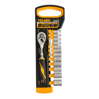 Набор головок торцевых с трещоткой Tolsen 4-14 мм 1/4" 14 предметов (TT15150)
